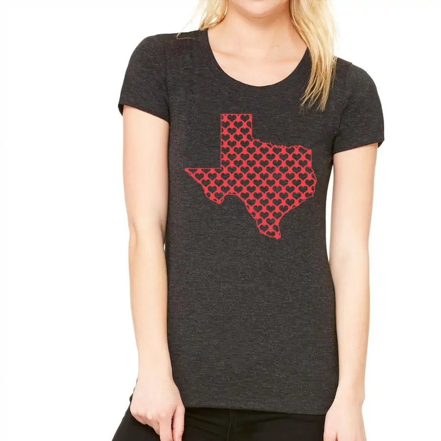 48 Texas hearts- women's tee shirt
