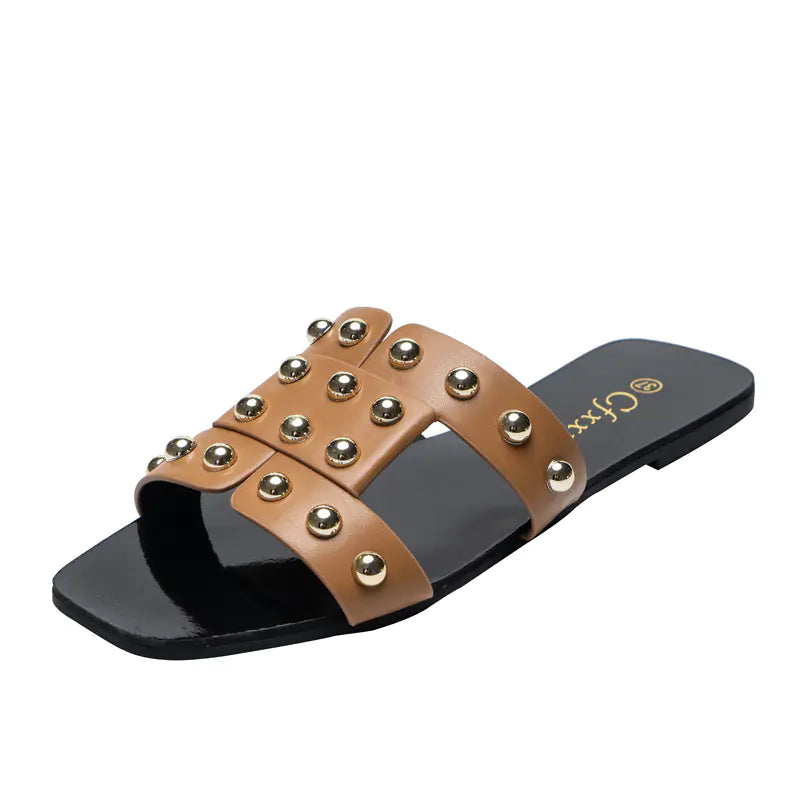 29 Fashion Rivet Flat Sandals for Women’s Casual Wear