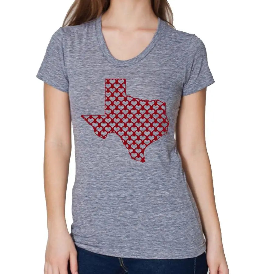 48  Texas hearts- women's tee shirt