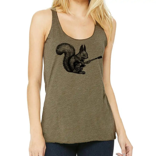 48 Rock & Roll Squirrel racerback shirt