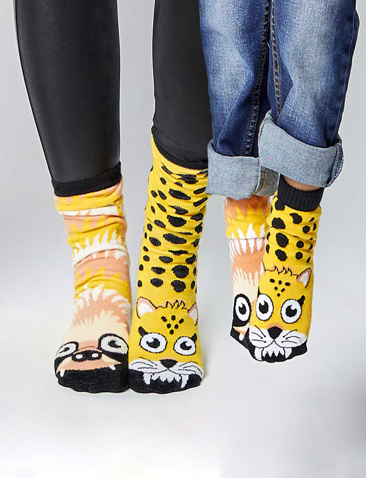 39  SLOTH & CHEETAH MATCHY MISMATCHY SOCKS SET